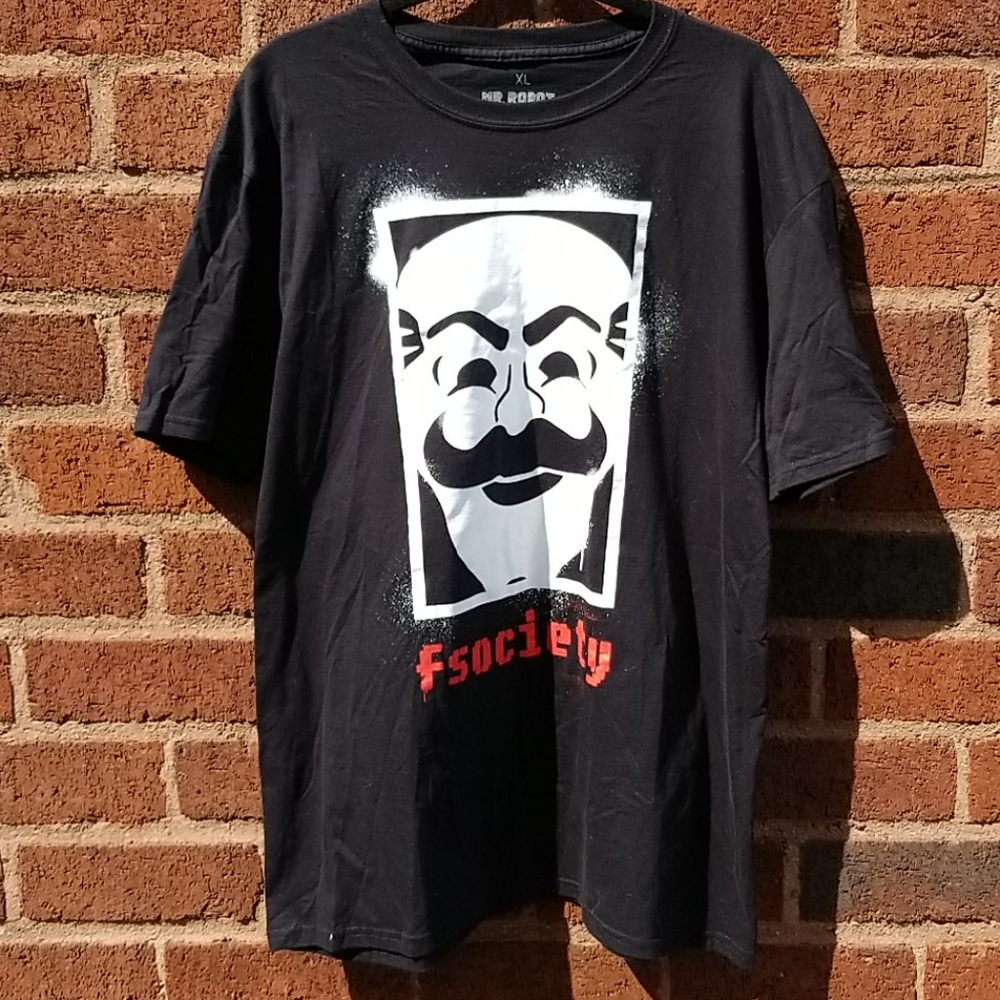 FSociety Sz XL Mr Robot T Shirt EUC